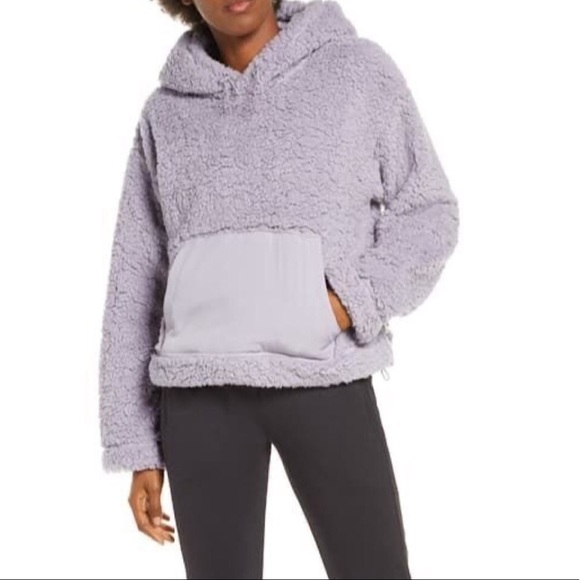 Zella Tops - New Zella Cassie Faux Shearling Fleece Hoodie L